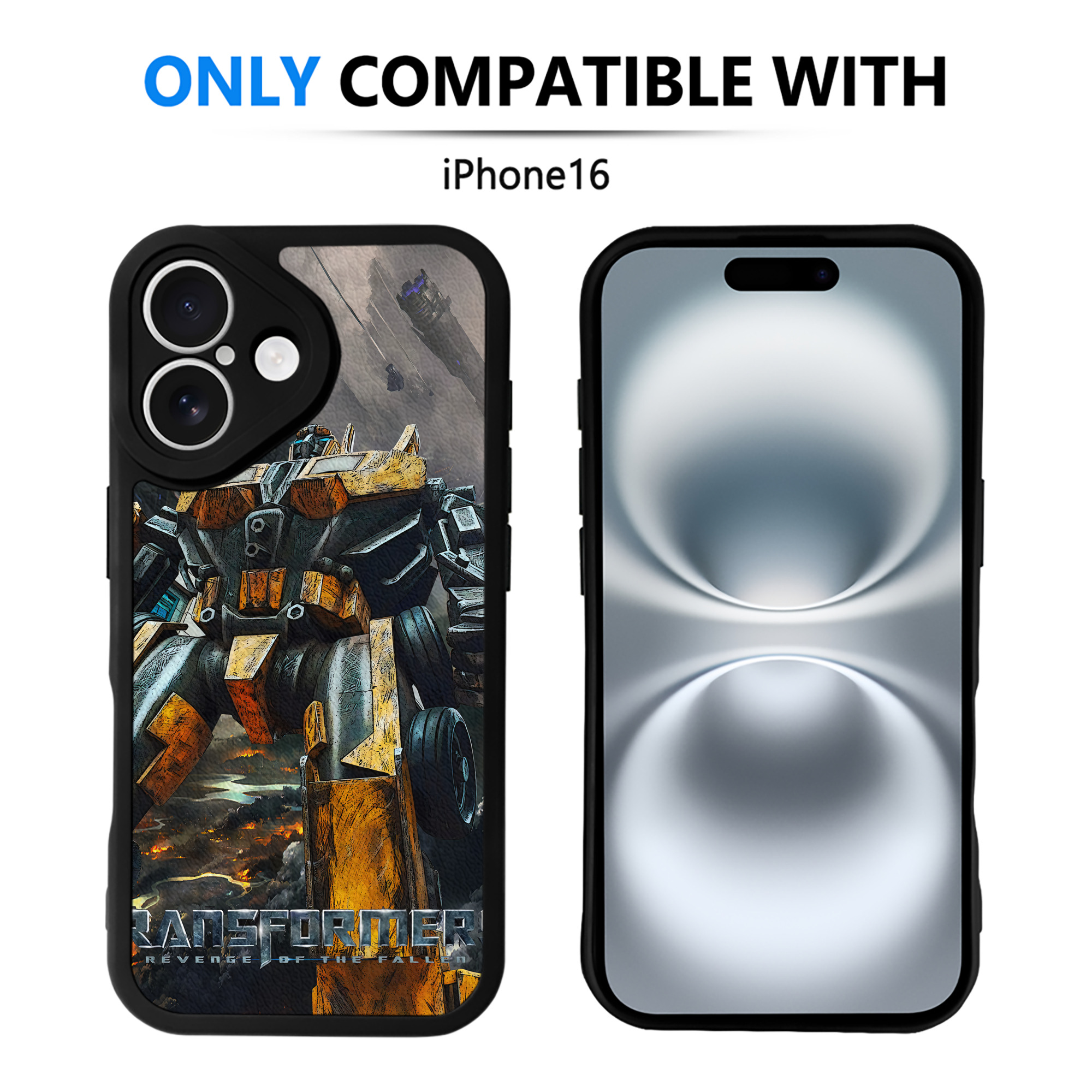 （画像用） Transformers トランスフォーマー 【iPhone 16シリーズ対応】シリコンスマホケース（レザー調） 材質：シリコン